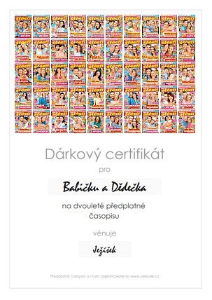 Náhled dárkového certifikátu