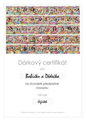 Náhled dárkového certifikátu