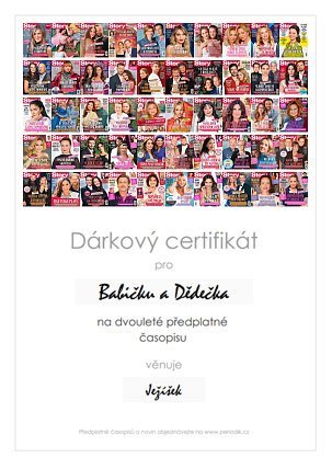 Náhled dárkového certifikátu