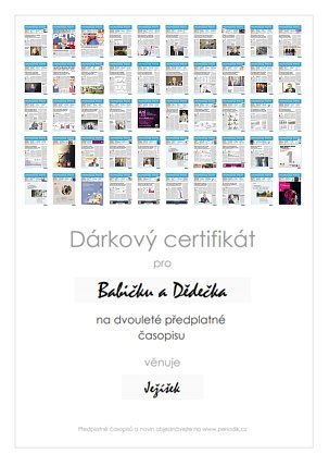 Náhled dárkového certifikátu