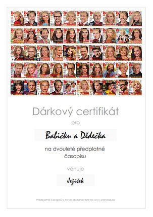 Náhled dárkového certifikátu