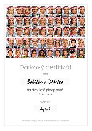 Náhled dárkového certifikátu