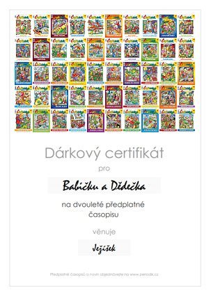 Náhled dárkového certifikátu