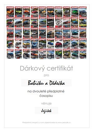 Náhled dárkového certifikátu