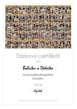 Náhled dárkového certifikátu