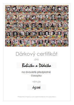 Náhled dárkového certifikátu