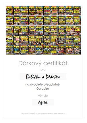 Náhled dárkového certifikátu