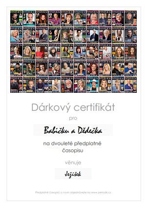 Náhled dárkového certifikátu