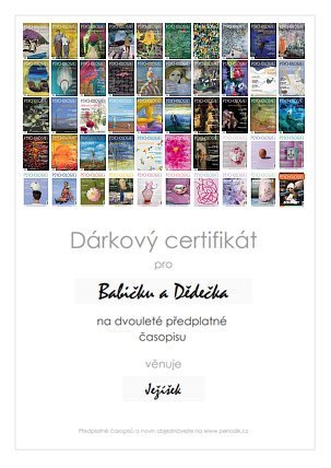 Náhled dárkového certifikátu