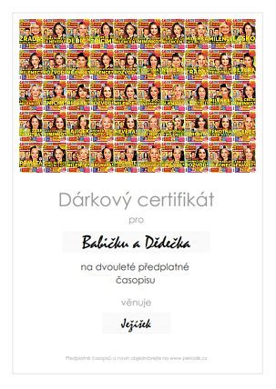 Náhled dárkového certifikátu