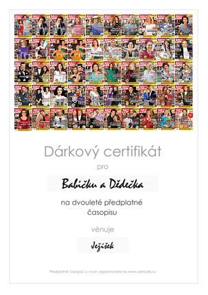 Náhled dárkového certifikátu