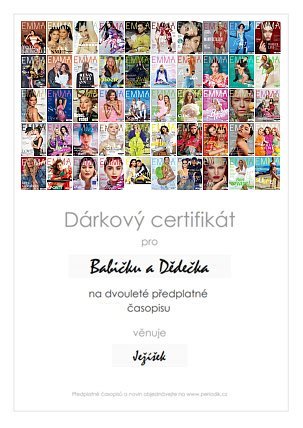 Náhled dárkového certifikátu