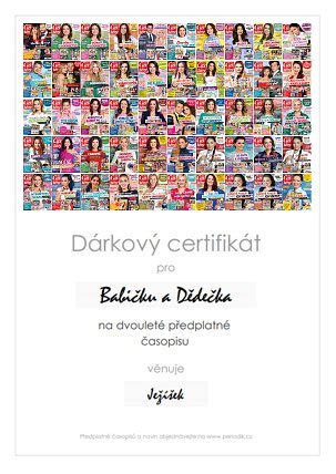 Náhled dárkového certifikátu