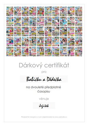 Náhled dárkového certifikátu