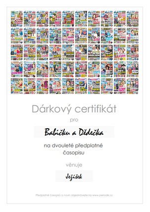 Náhled dárkového certifikátu