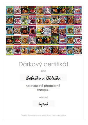 Náhled dárkového certifikátu