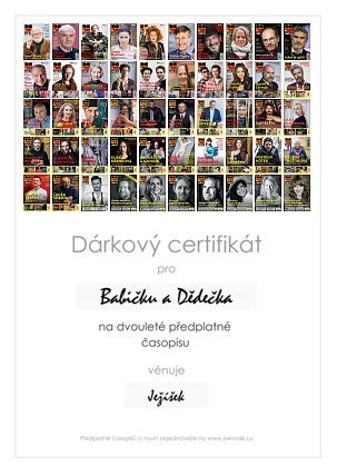 Náhled dárkového certifikátu