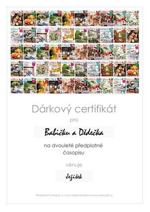 Náhled dárkového certifikátu