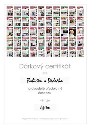 Náhled dárkového certifikátu