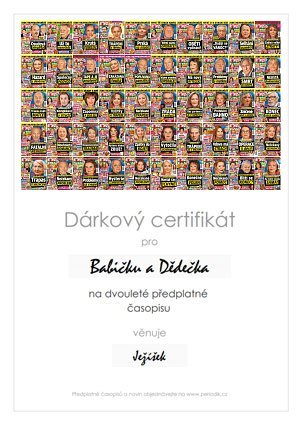 Náhled dárkového certifikátu